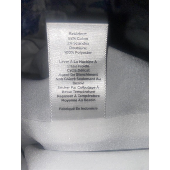 TALBOTS $129 Blue White Cotton Fern Flounce Lined Shift Dress Size 6 Petite - Picture 5 of 5